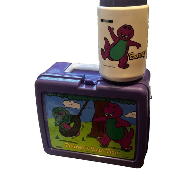 Barney Baby Bop Lunch Box with Thermos 1992 Thermos Brand School Days PreK Kids - Picture 1 of 8